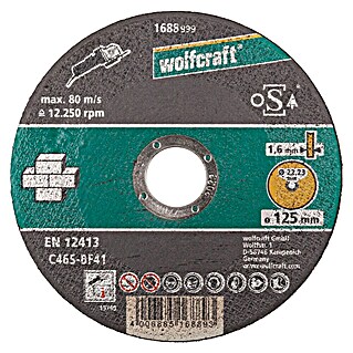 Wolfcraft Trennscheibe (Durchmesser: 125 mm, Bohrung: 22,23 mm, Stärke Scheibe: 1,6 mm, 1 Stk.)