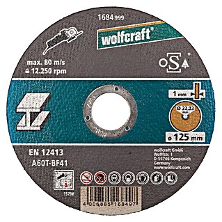 Wolfcraft Trennscheibe (Geeignet für: Metall, Durchmesser: 125 mm, Bohrung: 22,22 mm)