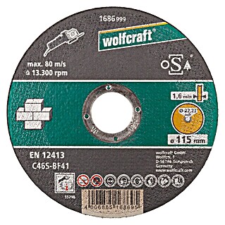 Wolfcraft Trennscheibe (Durchmesser: 115 mm, Bohrung: 22,23 mm, Stärke Scheibe: 1,6 mm, 1 Stk.)