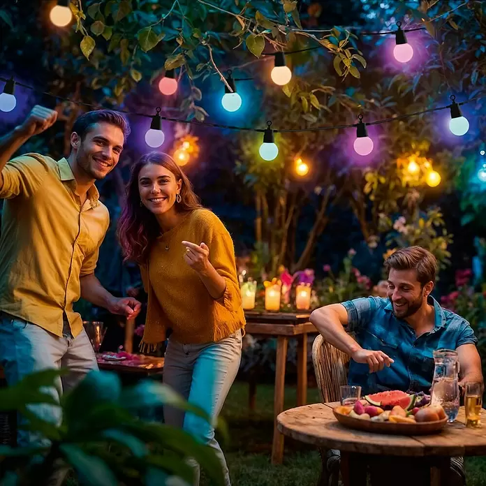 Hama Smart-LED-LichterketteAußen, 8 m, Lichtfarbe: RGBW, 12 Stk.