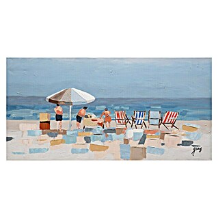 Bubola & Naibo Cuadro pintado a mano Familia playa (Familia playa, An x Al: 120 x 60 cm)