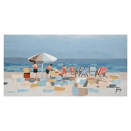 Bubola & Naibo  Cuadro pintado a mano Familia playa