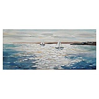 Bubola & Naibo Cuadro pintado a mano Veleros Mar (Veleros Mar, An x Al: 150 x 65 cm)