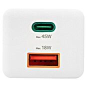 Hama USB-Adapter Schnellladegerät USB-C+A (Weiß, 45 W) | BAUHAUS