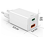 Hama USB-Adapter Schnellladegerät USB-C+A (Weiß, 45 W) | BAUHAUS