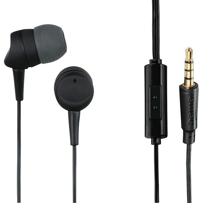 Hama In Ear Kopfhörer Kooky mit Mikrofon (Kabellänge: 1,2 m, Schwarz) | BAUHAUS