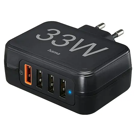 Hama  USB-Adapter Schnellladegerät 4x USB-A 33W