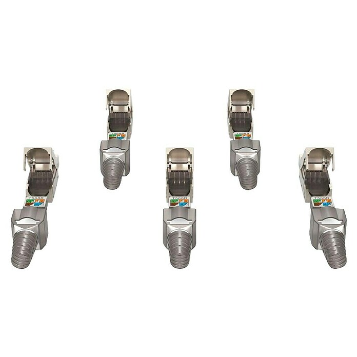 Hama Netzwerk-Stecker CAT-6a 10 Gbit/s 5 Stück (RJ45-Buchse, Grau, 5 Stk.) | BAUHAUS