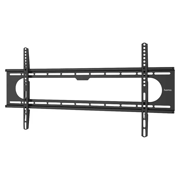 Hama TV-Wandhalterung starr - Passend für: Bildschirmgröße: 94 - 229 cm (37" - 90") bis 100 kg - Schwarze Metall-TV-Wandhalterung mit horizontaler Stange und zwei vertikalen Haltern zur sicheren Befestigung eines Fernsehers.