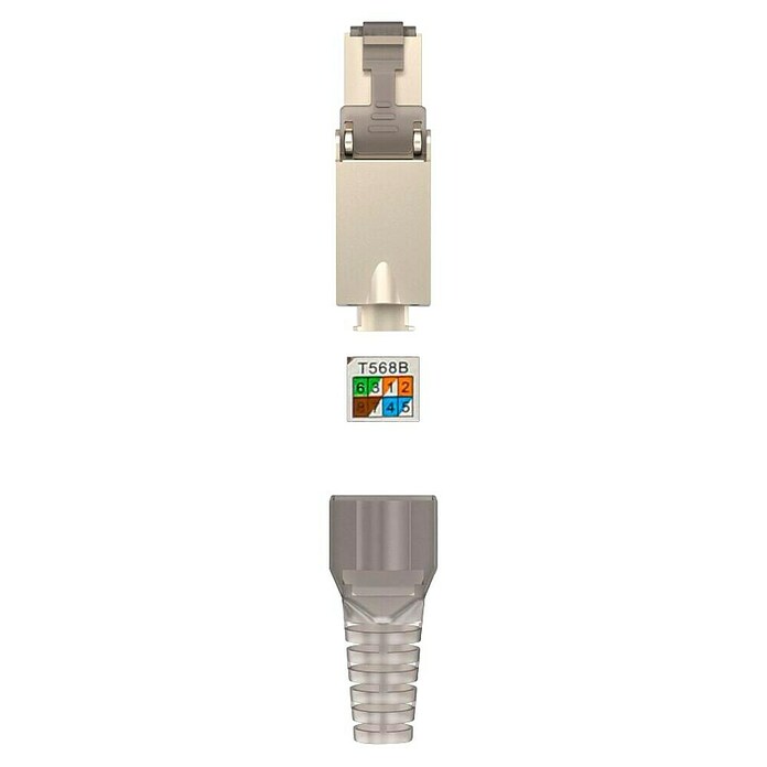 Hama Netzwerk-Stecker CAT-6a 10 Gbit/s 5 Stück (RJ45-Buchse, Grau, 5 Stk.) | BAUHAUS