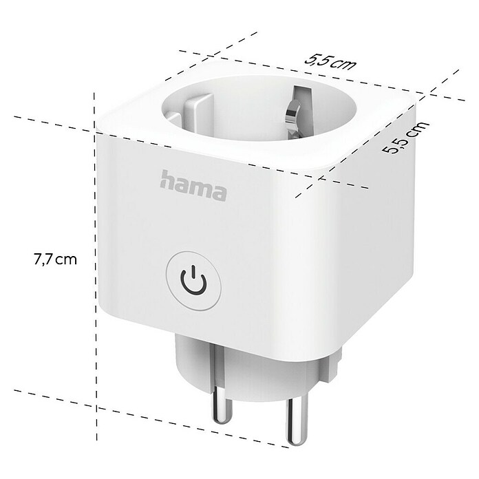 Hama Funksteckdose WLAN-Steckdose Matter (Weiß, Max. Anschlussleistung: 3.680 W, 1 Stk.) | BAUHAUS