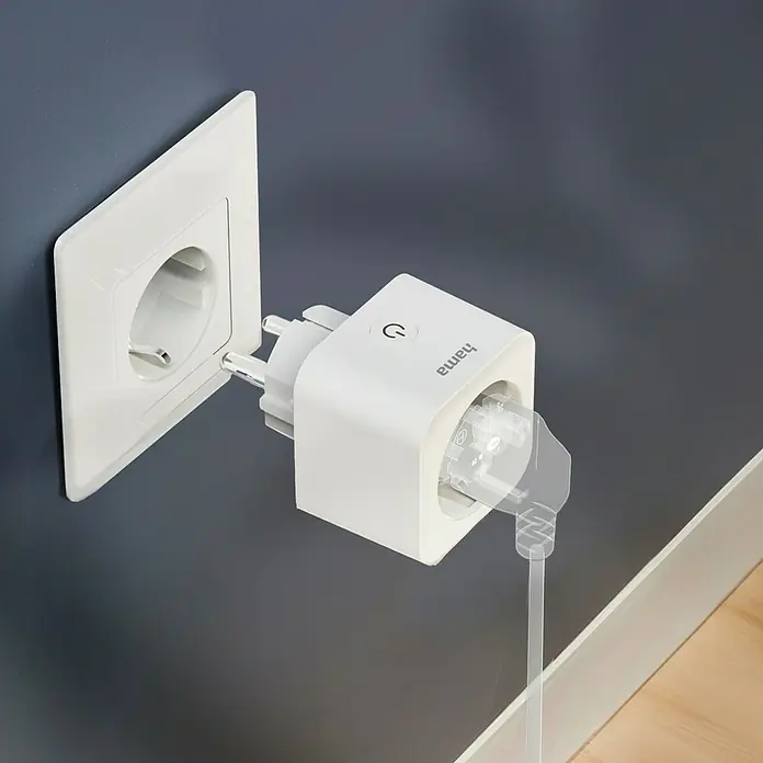 Hama Funksteckdose WLAN-Steckdose Matter - Weiß, Max. Anschlussleistung: 3.680 W, 1 Stk. - Intelligenter Hama-Zwischenstecker in einer Steckdose, der eine bequeme Steuerung von Geräten ermöglicht und Energie spart.