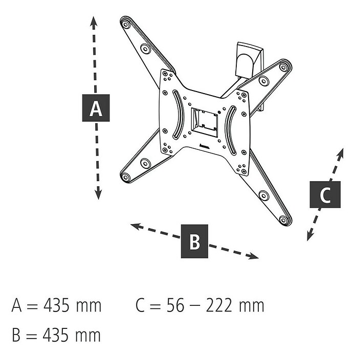 Hama TV-Wandhalterung schwenkbar, neigbar (Passend für: Bildschirmgröße: 81 - 165 cm (32