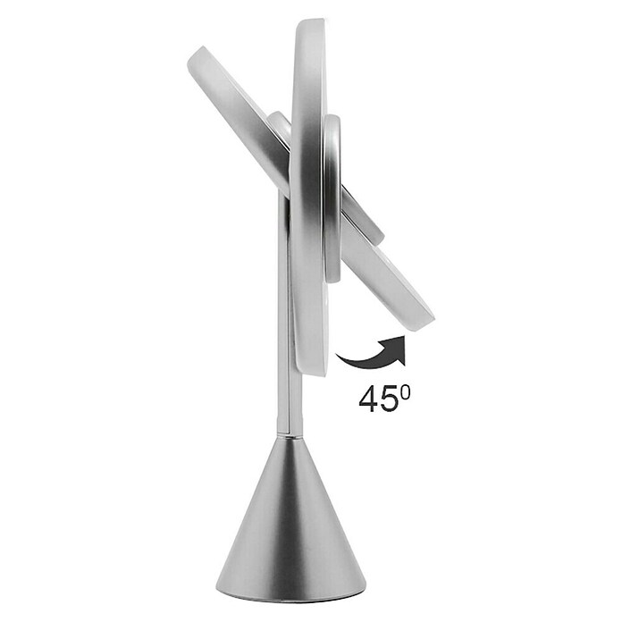 Tauro Baño Espejo cosmético 3 luces (21 x 34 cm, Diámetro: 20 cm, Redonda, Plata, Aumento 1: 700 %) | BAUHAUS