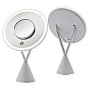 Tauro Baño Espejo cosmético 3 luces (21 x 34 cm, Diámetro: 20 cm, Redonda, Plata, Aumento 1: 700 %) | BAUHAUS