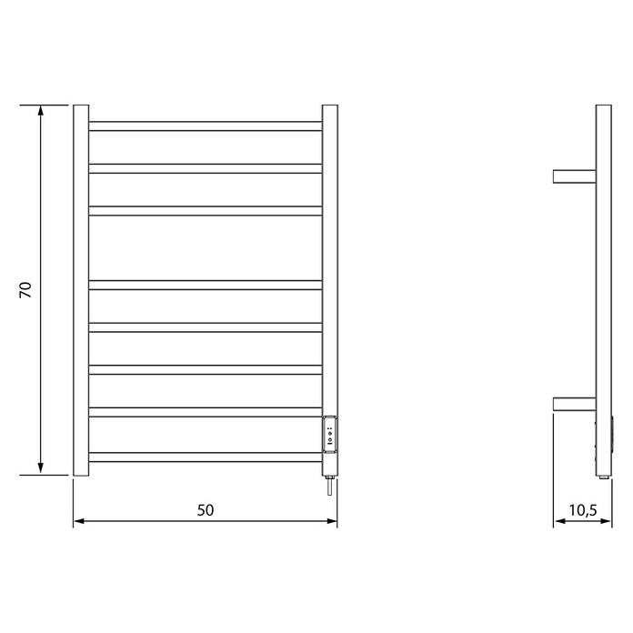 Tauro Baño Radiador toallero eléctrico Cuadrado (An x Al: 50 x 80 cm, 95 W, Cromo) | BAUHAUS