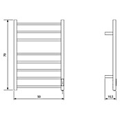 Tauro Baño Radiador toallero eléctrico Cuadrado (An x Al: 50 x 80 cm, 95 W, Cromo) | BAUHAUS