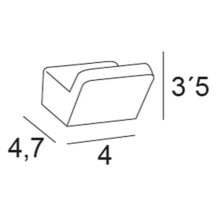 Tauro Baño Evo Colgador de baño - L x Al: 4,7 x 3,5 cm, Número de ganchos: 1 ud., Cromado - Ilustración de una estantería elegante con dimensiones de 4,7 x 4 x 3,5, perfecta para organizar y guardar objetos en tu hogar.