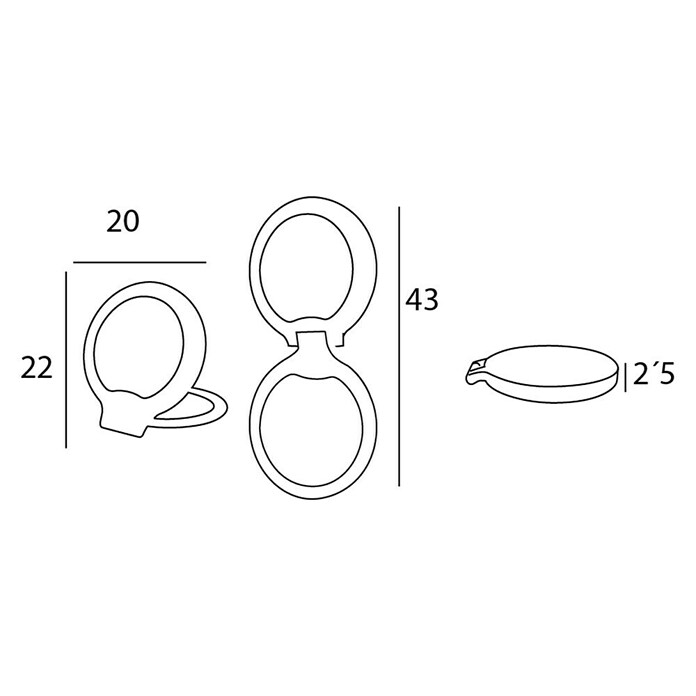 Tauro Baño Espejo cosmético con colgador (20 x 22 cm, Diámetro: 80 cm, Redonda, Blanco, Aumento 1: 700 %) | BAUHAUS