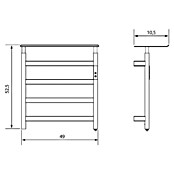 Tauro Baño Radiador toallero eléctrico con repisa (An x Al: 49 x 52,5 cm, 90 W, Negro) | BAUHAUS