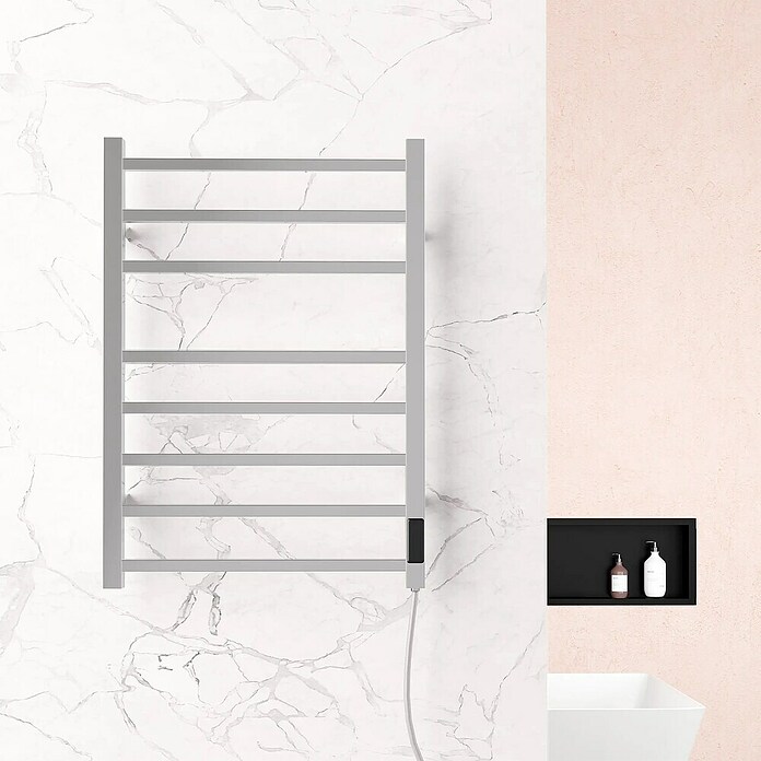 Tauro Baño Radiador toallero eléctrico Cuadrado (An x Al: 50 x 80 cm, 95 W, Cromo) | BAUHAUS