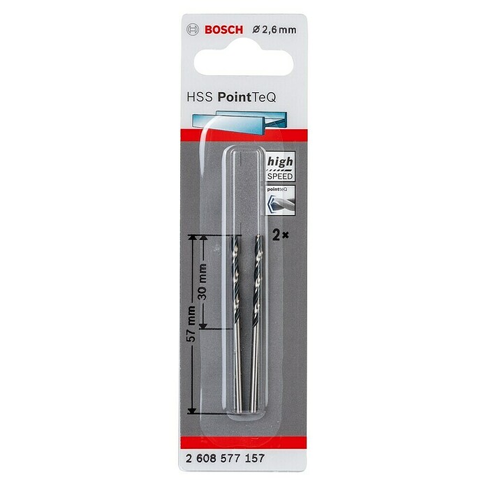 Bosch Metaalborenset HSS 2,6 mm - 2 stuks (2 st.) | BAUHAUS