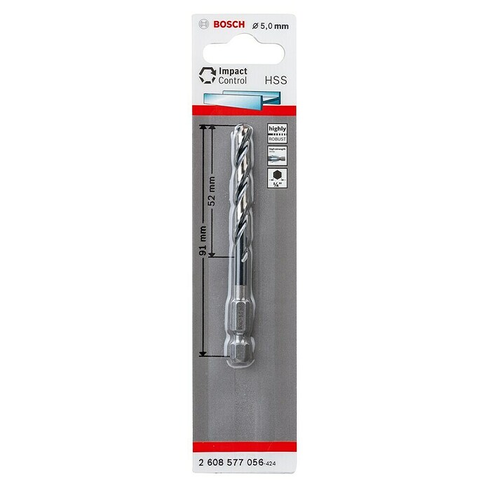 Bosch Metaalboor HSS 5 mm - zeskant (1 st., Boordiameter: 5 mm) | BAUHAUS