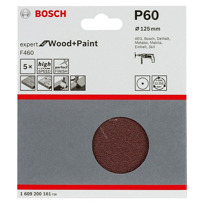 Bosch Expert Schuurpapier F460 (Korreling: 60, 5 st.) | BAUHAUS