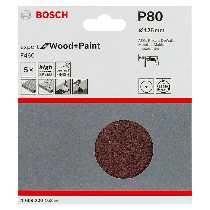Bosch Expert Schuurpapier F460 (Korreling: 80, 5 st.) | BAUHAUS