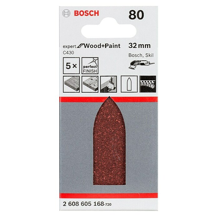 Bosch Expert Schuurpapier C430 for Wood and Paint (Korreling: 80, 5 st.) | BAUHAUS