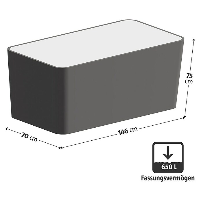 Dobar Hochbeet XXL (146 x 70 x 75 cm, Verbundwerkstoff, Silbergrau) | BAUHAUS