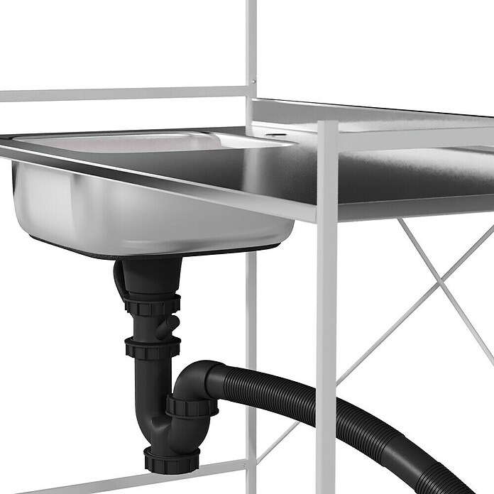 Komplettspüle Ben (113 x 56 cm, Weiß) | BAUHAUS
