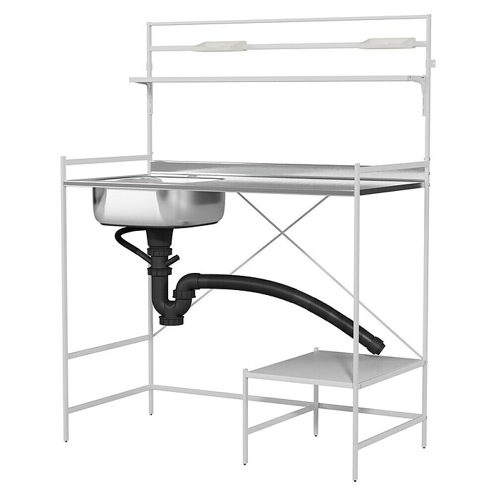 Komplettspüle Ben (113 x 56 cm, Weiß) | BAUHAUS