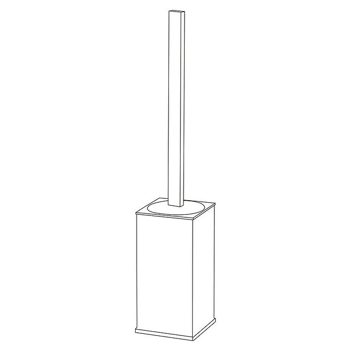 Tauro Baño Evo Escobillero de suelo - Latón, Cromo - Un escobillero de baño con soporte. El cepillo es rectangular y el soporte es cuadrado. Práctico para cualquier baño.