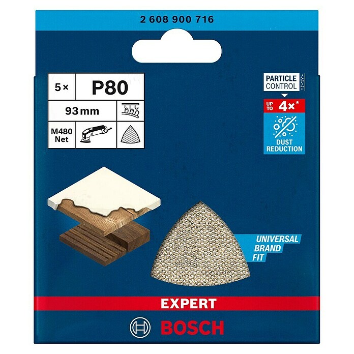 Bosch Expert Schuurpapier M480 (Korreling: 80, 5 st.) | BAUHAUS