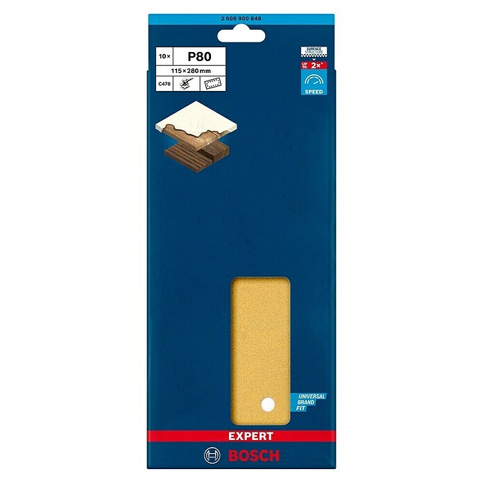 Bosch Expert Schuurpapier C470 (Korreling: 80, 10 st., b x l: 115 x 280 mm) | BAUHAUS