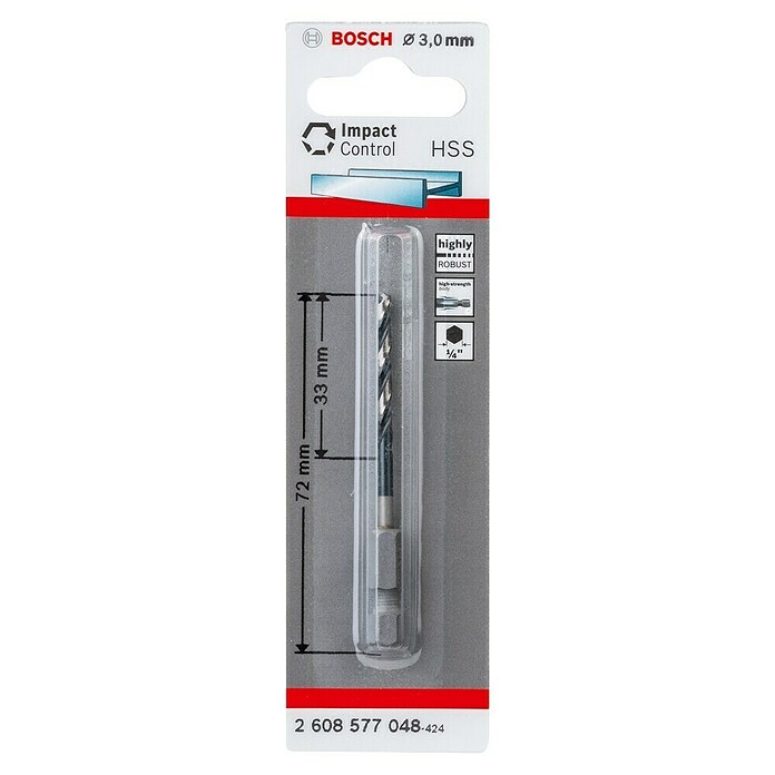 Bosch Metaalboor HSS 3 mm - zeskant (1 st., Boordiameter: 3 mm) | BAUHAUS