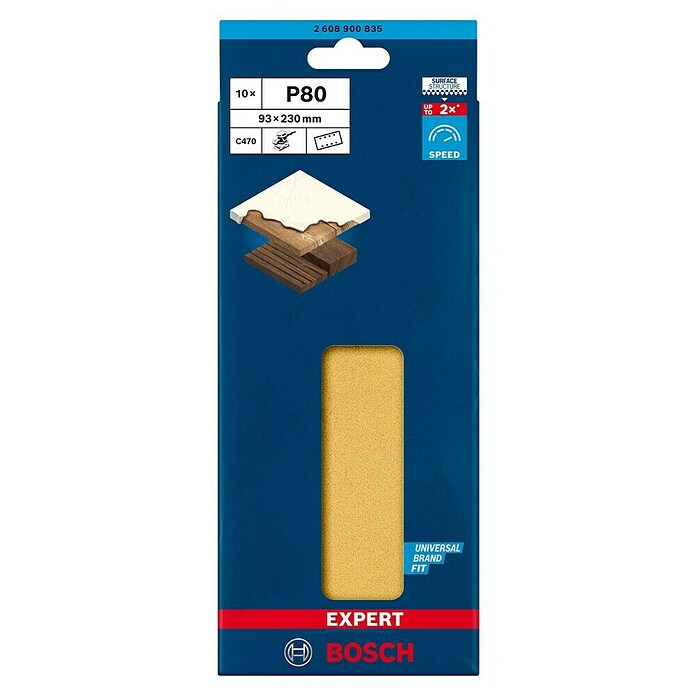 Bosch Expert Schuurpapier C470 (Korreling: 80, 10 st., b x l: 93 x 230 mm) | BAUHAUS