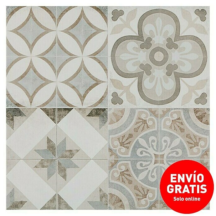 Pavimento porcelánico hidráulico Sea (45 x 45 cm, Gris, Mate) | BAUHAUS