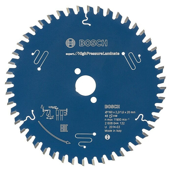 Bosch Expert Cirkelzaagblad for High Pressure Laminate (160 mm, Boorgat: 20 mm, 48 st.) | BAUHAUS