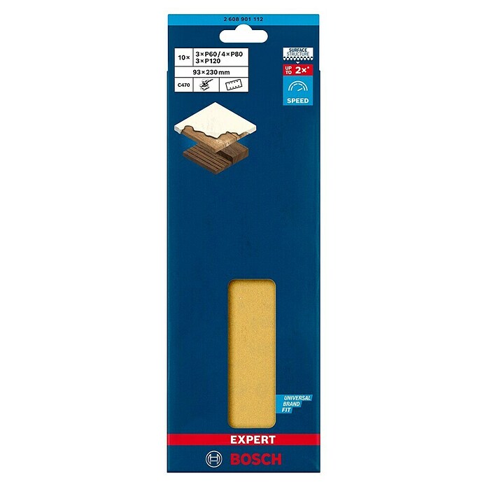 Bosch Expert Schuurpapier C470 (Korreling: 60 - 120, 10 st.) | BAUHAUS