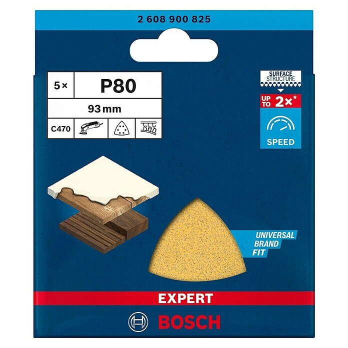 Bosch Expert Schuurpapier C470 (Korreling: 80, 5 st.) | BAUHAUS