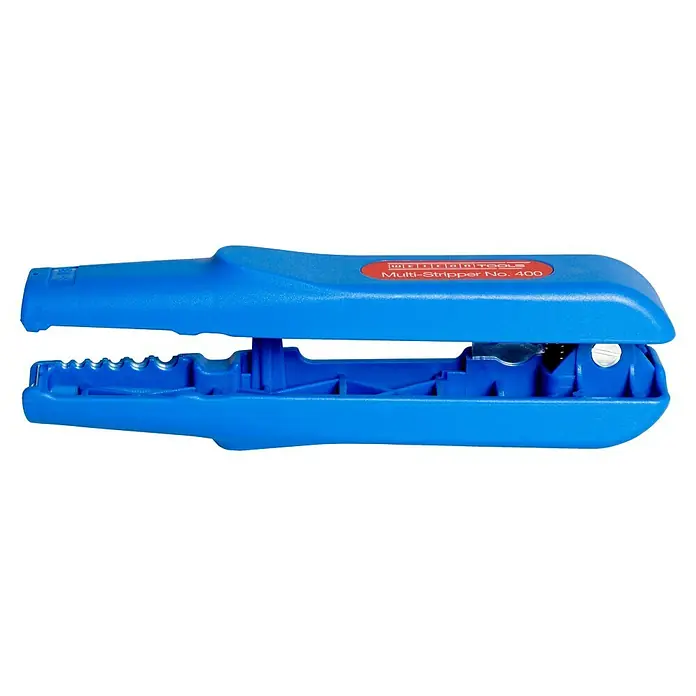 Weicon Kabelentmanteler Multi-Stripper No. 400 - 0,5 mm² - 6 mm², Blau, Rot - Das blaue Weicon Multi-Stripper No. 400 Werkzeug zum Abisolieren von Kabeln und Drähten für präzises Arbeiten.