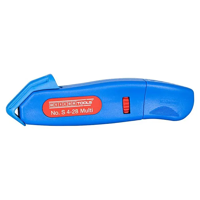 Weicon Kabelmesser No. S 4-28 Multi - 0,5 mm² - 6 mm², Blau, Rot - Das Weicon Abisolierwerkzeug No. S 4-28 Multi ist ein blaues Werkzeug zum präzisen Abisolieren von Kabeln. Kompakt und handlich.