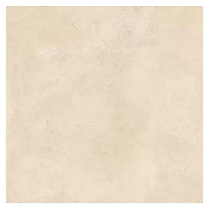 Queens Feinsteinzeugfliese - 79,8 x 79,8 cm, Beige, Matt - Helle beigefarbene, strukturierte Oberfläche, die einer sandfarbenen Beton- oder Keramikfliese ähnelt.