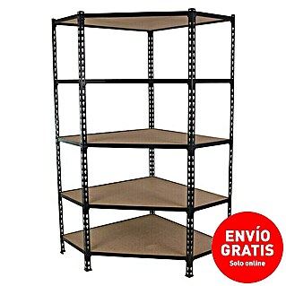 Simonrack Simonclick Estante rinconero Corner (Al x An x Pr: 180 x 90 x 50 cm, Número de baldas: 5 ud., Capacidad de carga por balda: 200 kg, Inserción, Antracita)