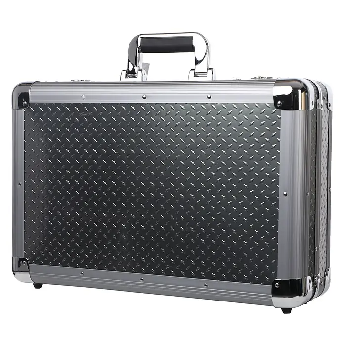 Wisent Maschinenkoffer Premium TC Pro - L x B x H: 505 x 157 x 330 mm, Max. Ladegewicht: 10 kg, Ohne Werkzeug - Silberner Werkzeugkoffer mit Riffelblechstruktur und stabilen Metallbeschlägen für den sicheren Transport von Ausrüstung.