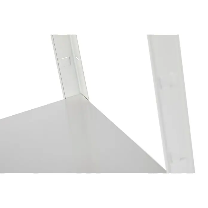 Schulte Metallregal Power Max - H x B x T: 190 x 100 x 40 cm, Traglast pro Boden: 65 kg, Anzahl Böden: 5 Stk., Stecken, Schnee Weiß - Detailaufnahme eines weißen Regalsystems, das die schlichte Eleganz und Funktionalität des Möbelstücks hervorhebt. Ideal für moderne Räume.