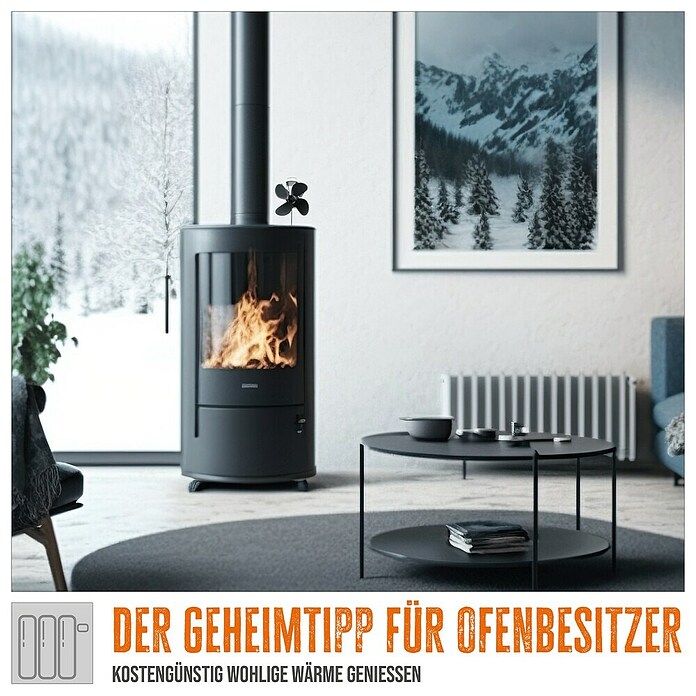 Güde Ofenventilator OV 4F (Betriebstemperatur: 65 °C - 350 °C, Mit Thermometer) | BAUHAUS