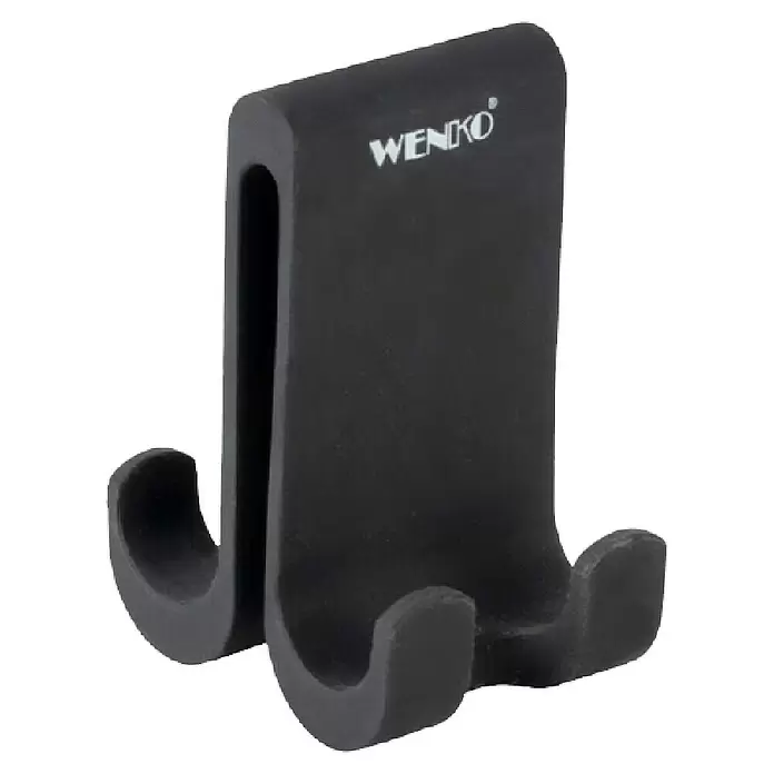 Wenko Toallero de gancho Verna - Número de ganchos: 4 ud., Negro - Gancho doble negro WENKO para puerta.